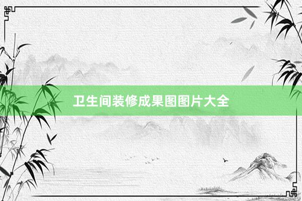 卫生间装修成果图图片大全